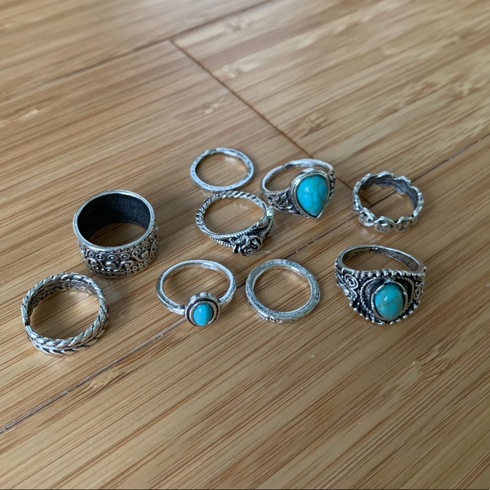 Multi Size Set of 9 rings